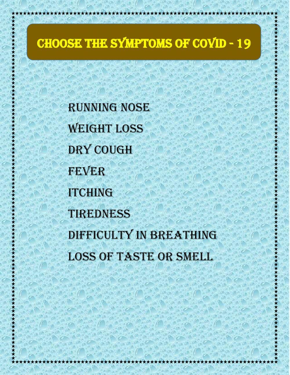 Symptoms of covid-19