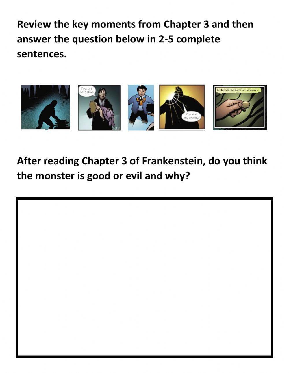 Frankenstein Chapter 3 writing