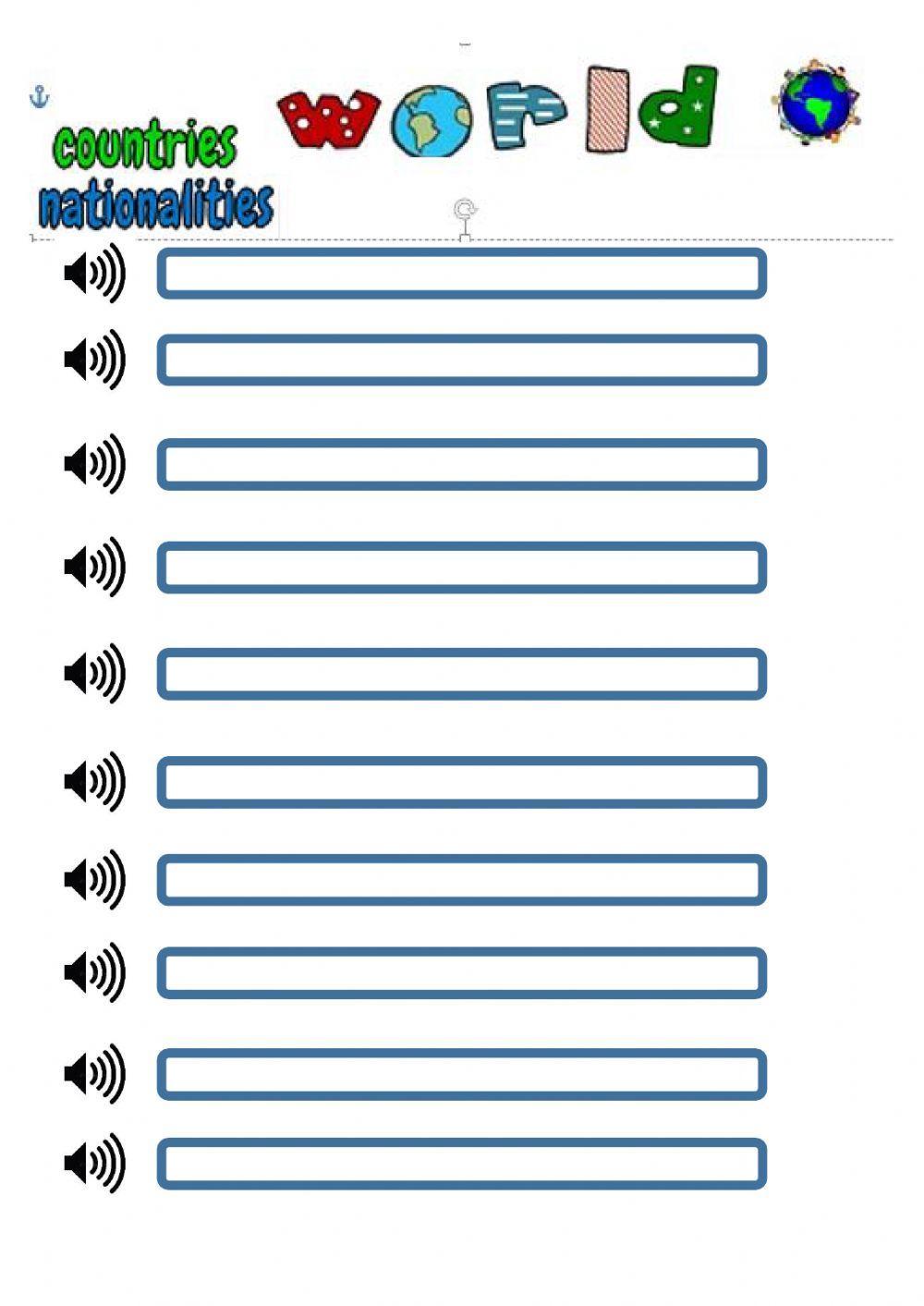 Countries and Nationalities Listening