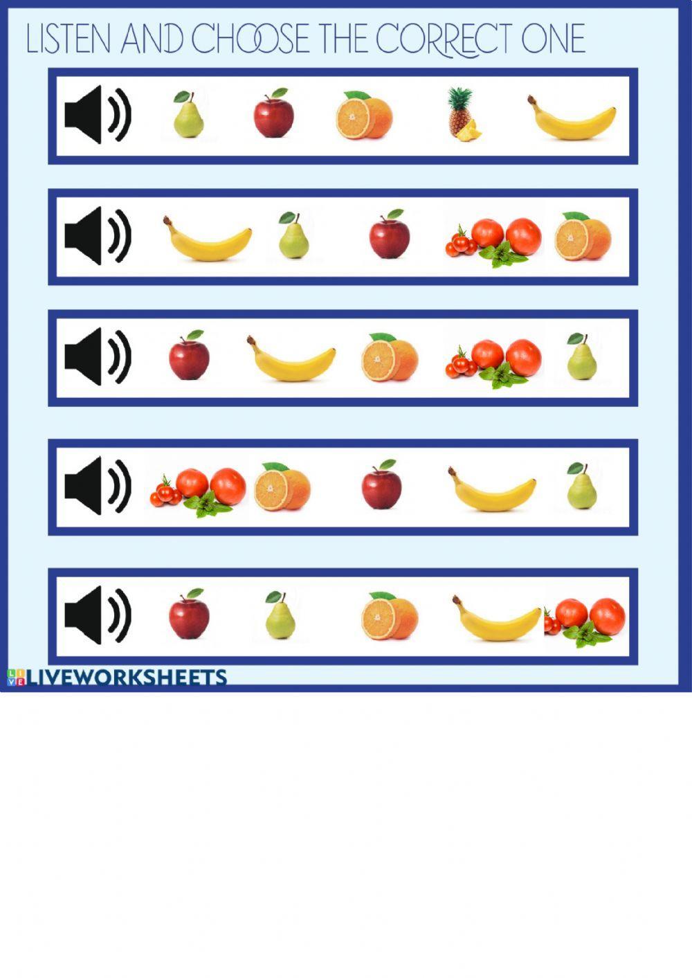 Fruits Activity Fruits Activity