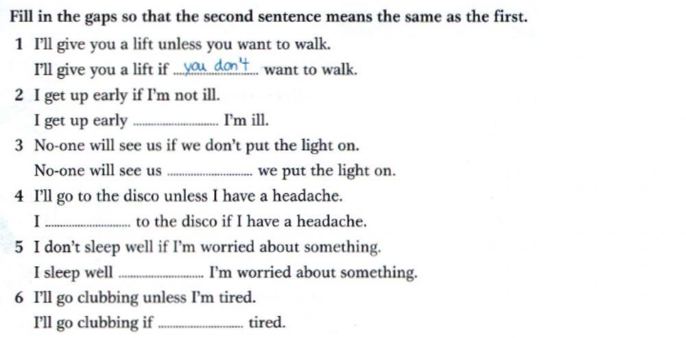 Zero and First Conditionals 2