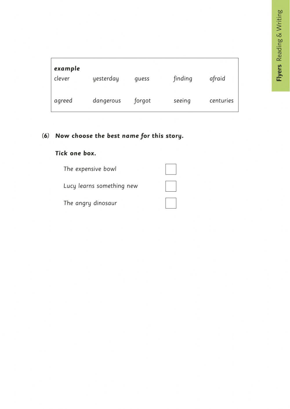 FLYERS READING AND WRITING