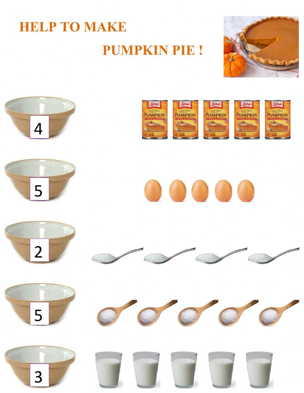 Help to make pumpkin pie