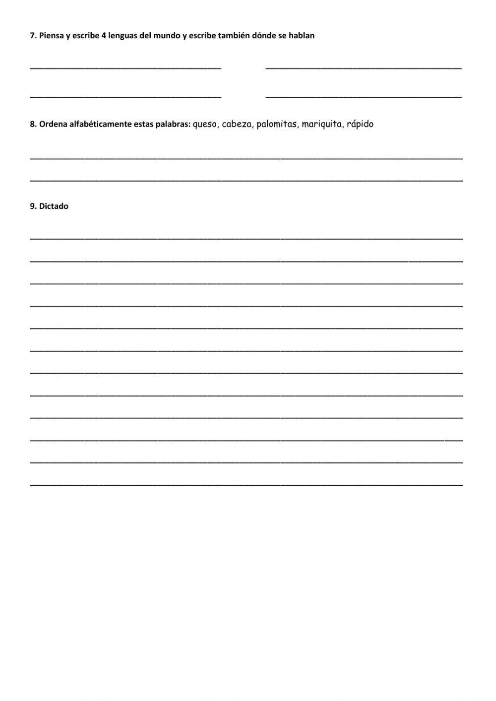 EXAMEN LENGUA TEMA 1 (3ºPRIMARIA)