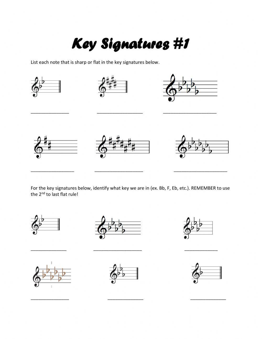 Key Signatures -1 Key Signatures -1