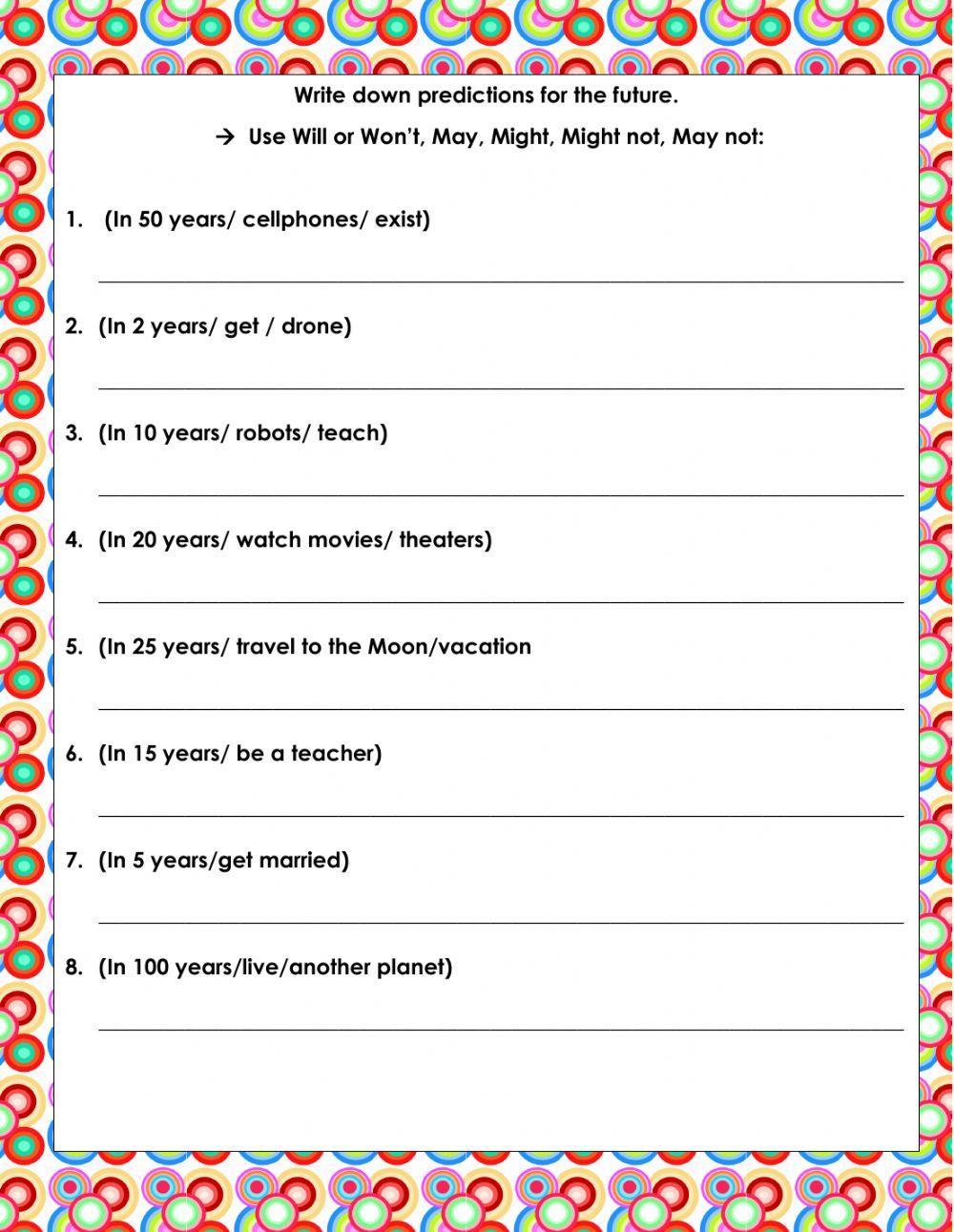 Predictions for the future