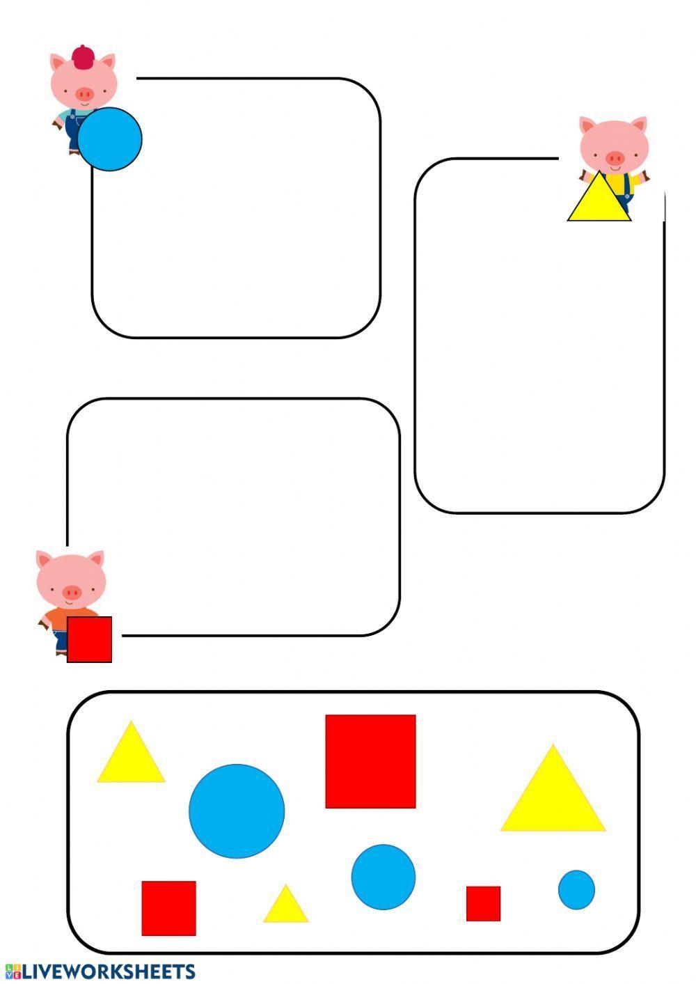 Ayuda a los cerditos: clasificar formas geométricas