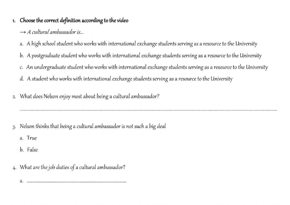 Cultural Ambassadors