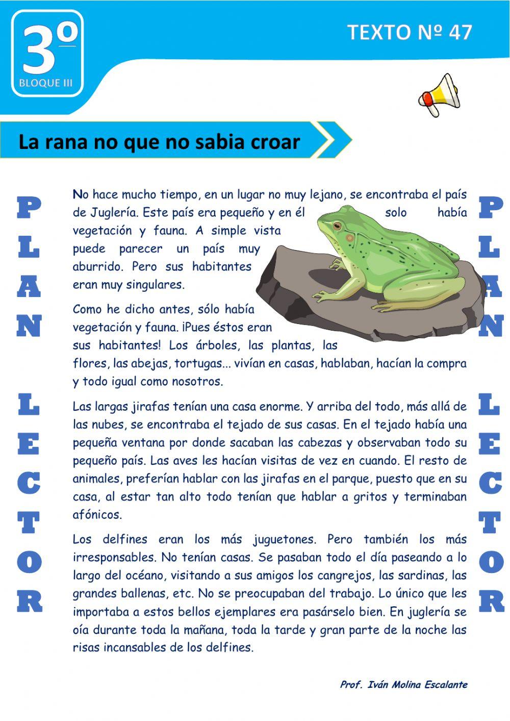 Texto nº 47 la rana que no sabia croar