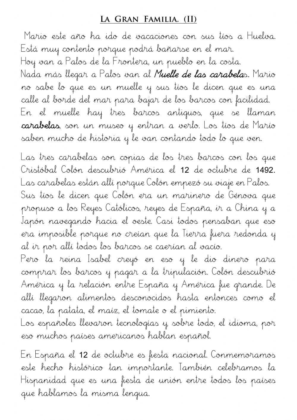 Comprensión lectora 3º EP 02 Alfabeto