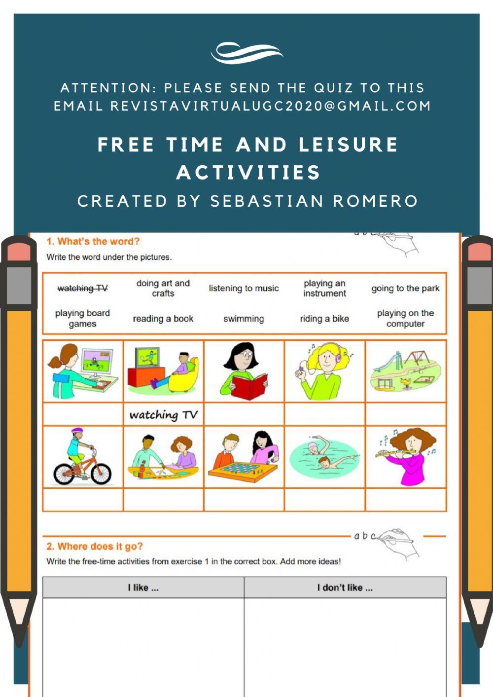 Free Time and Leisure Activities