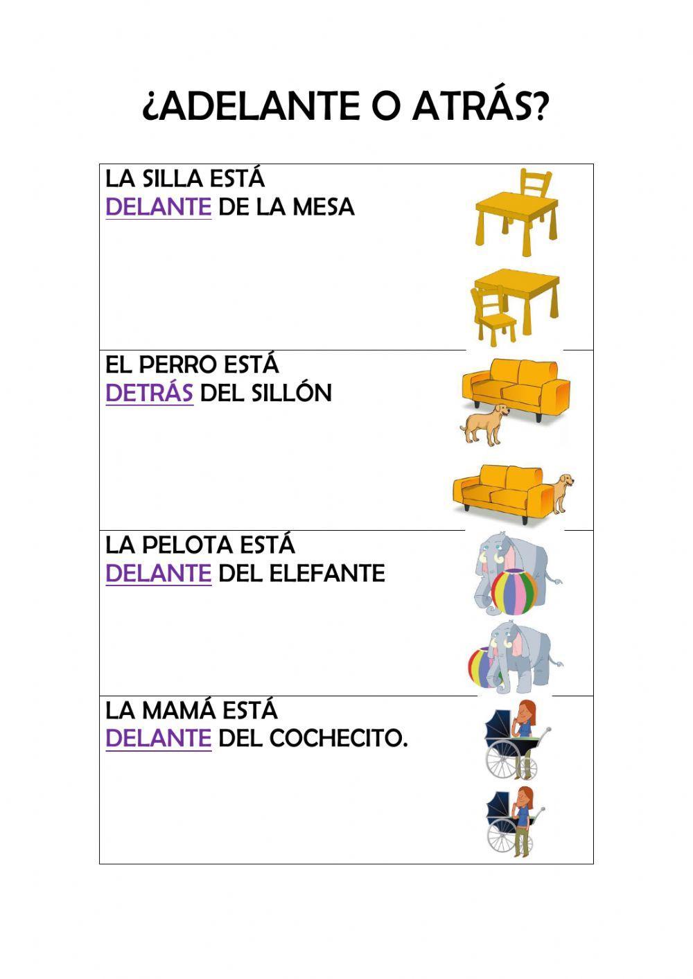 NOCIONES ESPACIALES- adelante y atrás
