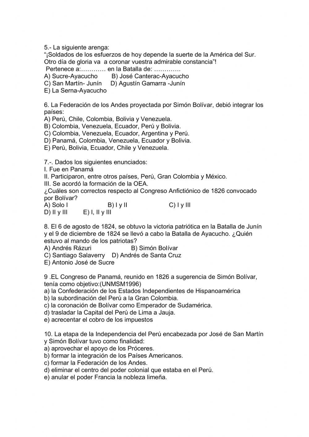 La corriente libertadora del Perú