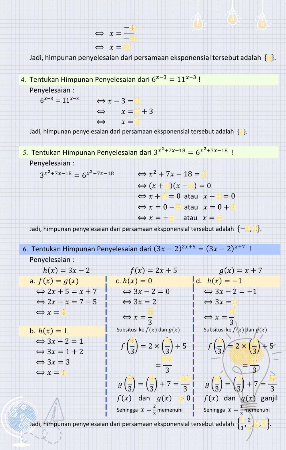 X - persamaan eksponensial