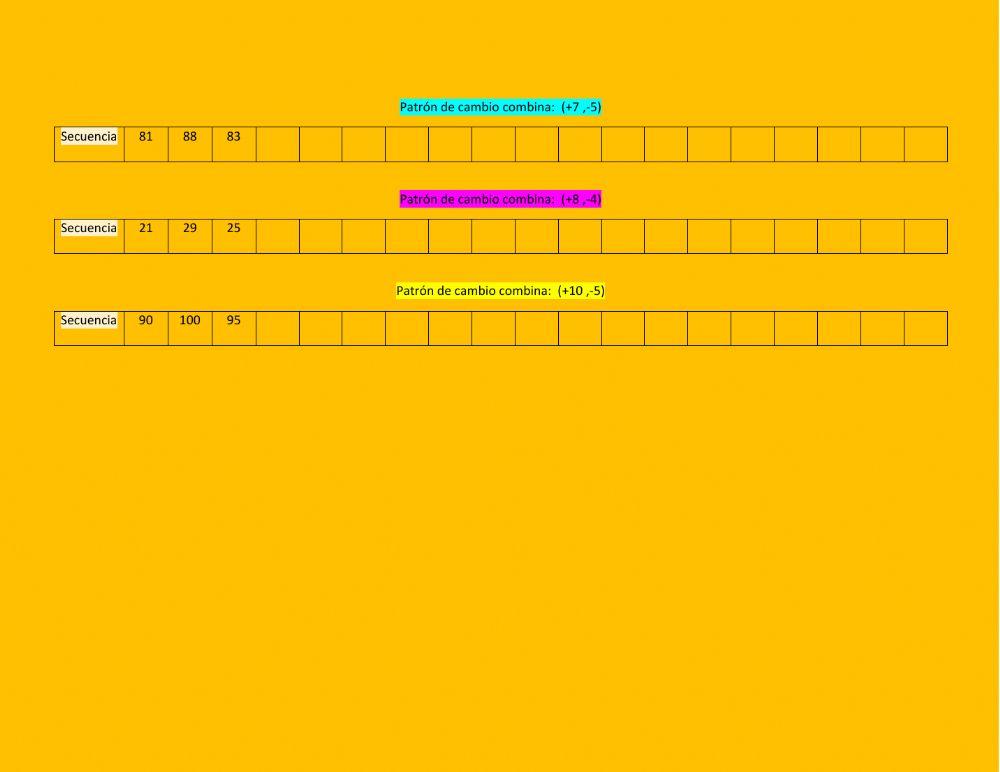 Sumas y restas en secuencias elaborado por Carlos Portilla