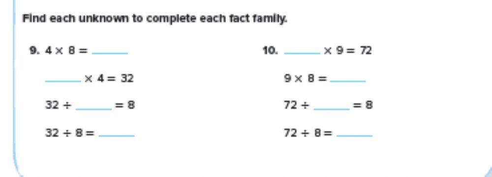 Relate Multiplication and division