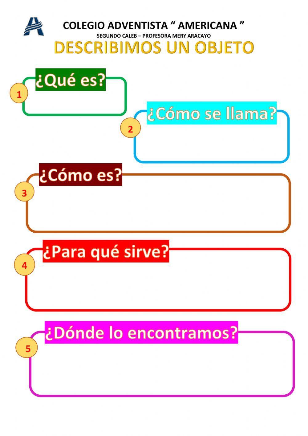 Descripción de objetos Descripción de objetos