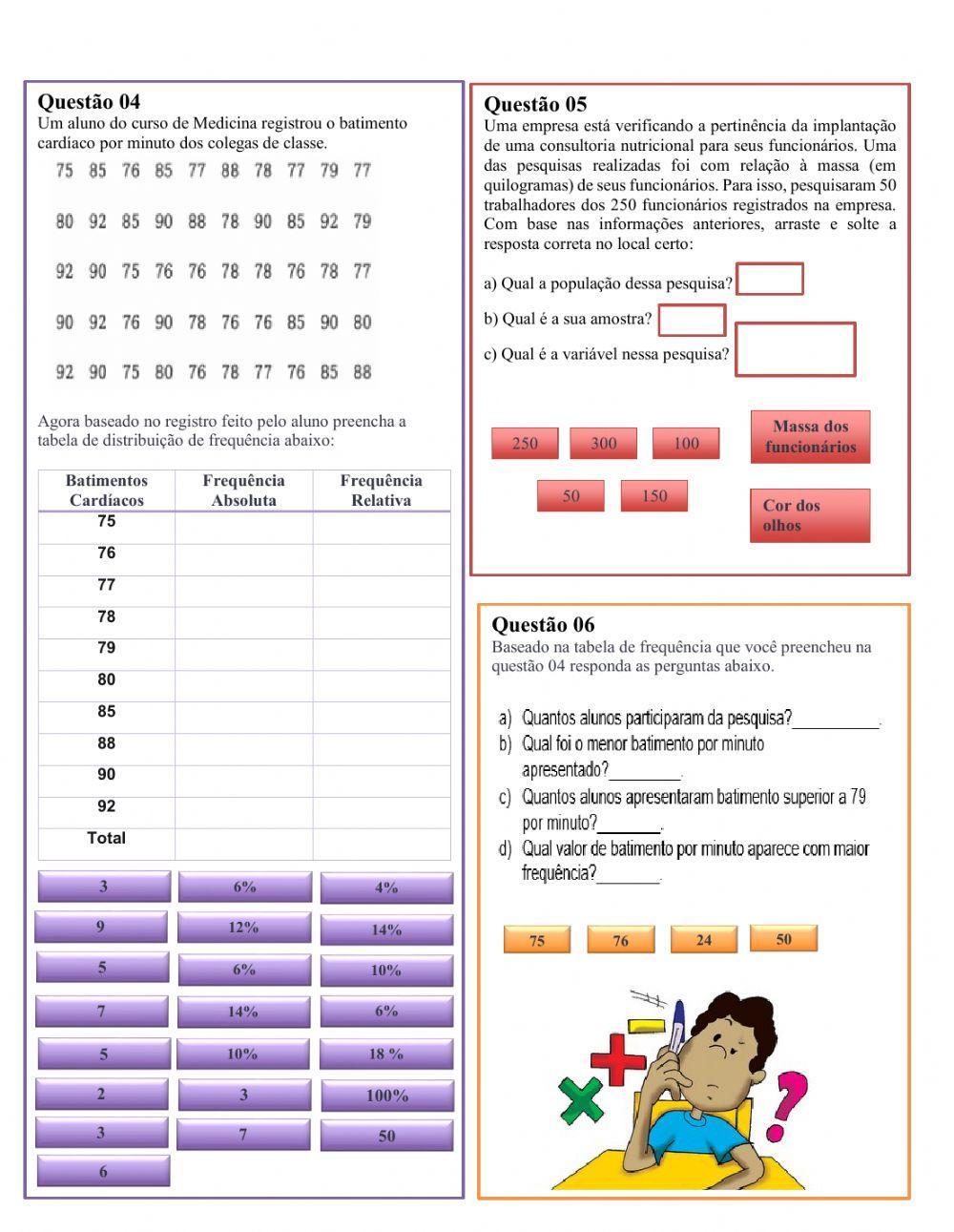 Atividade - noções de estatística