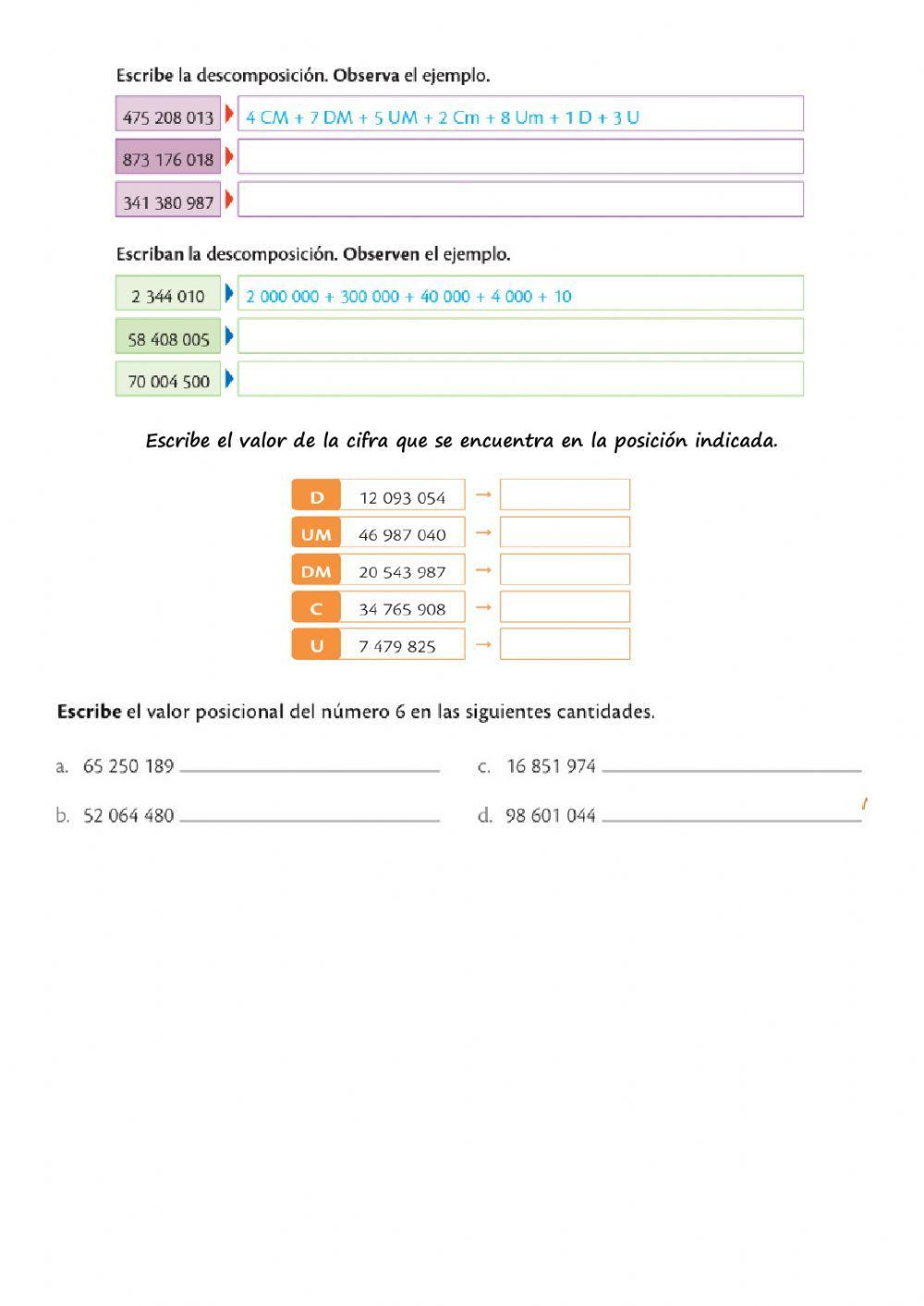 Numeros naturales de hasta ocho cifras