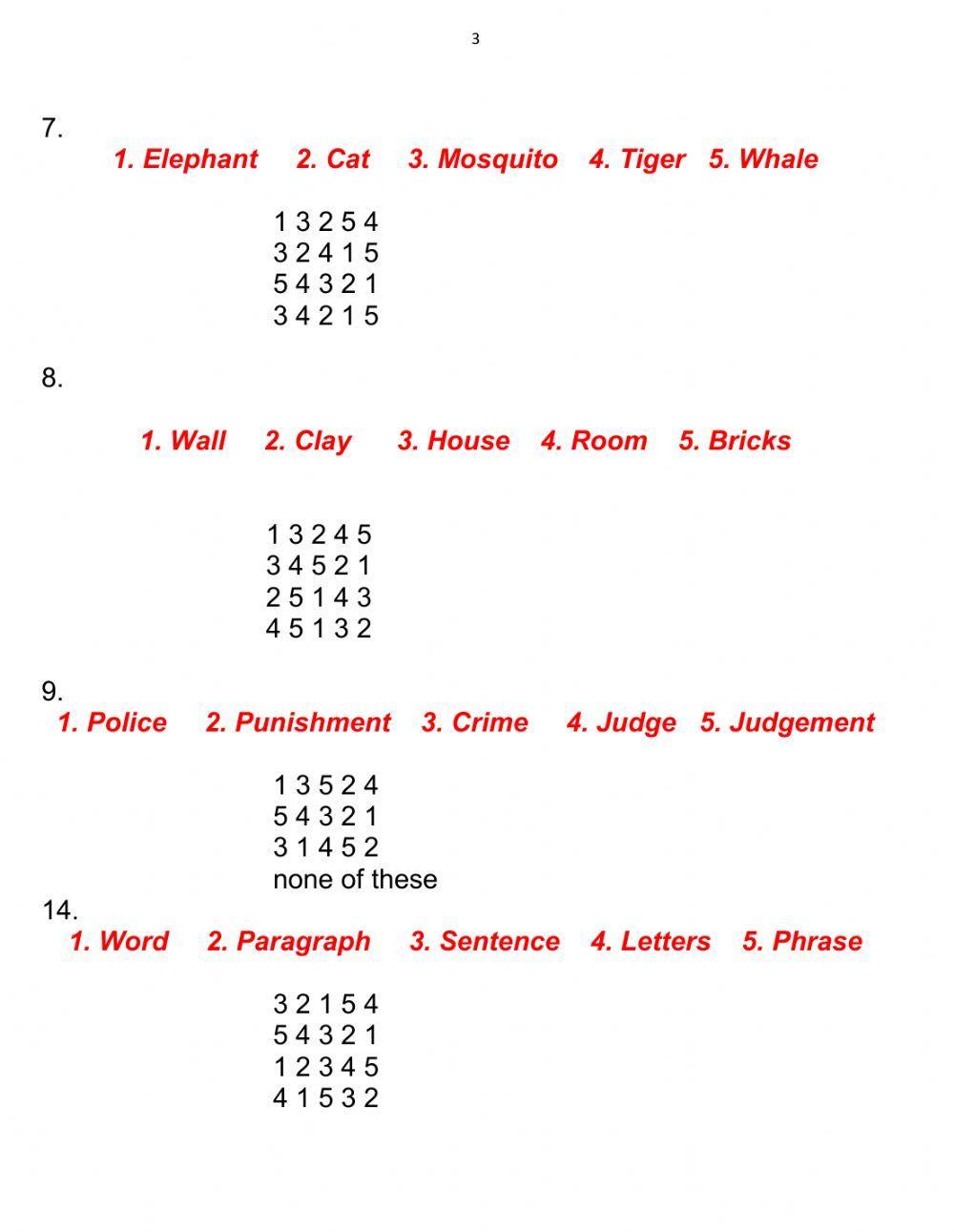 Grade 7 CAT4 Practice