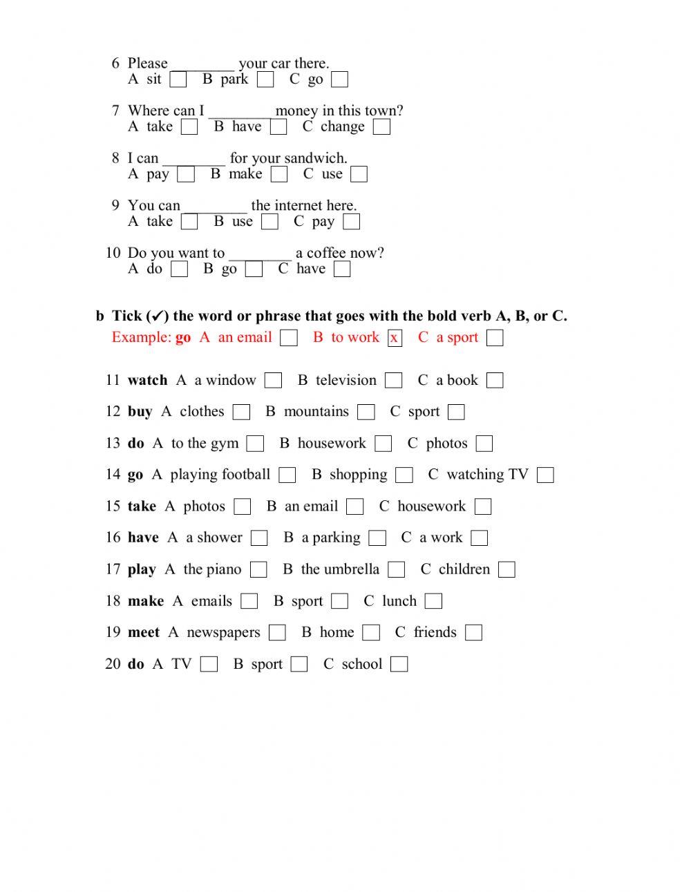 6110110 english file beginners quick test unit 8