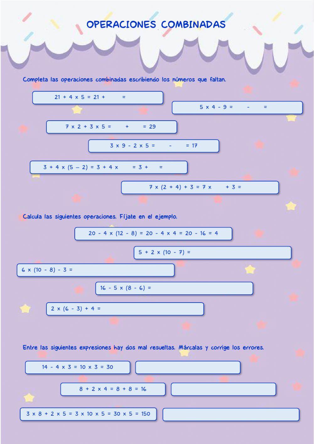 Operaciones combinadas