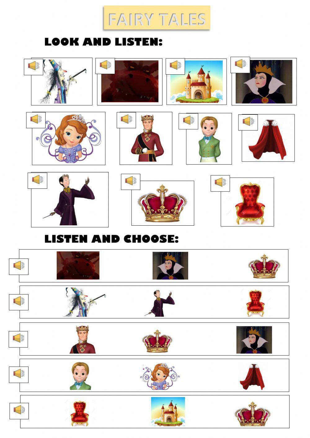 Fairy tales interactive activity live worksheets