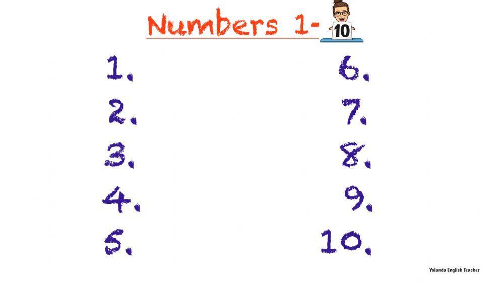 Write numbers 1 to 10