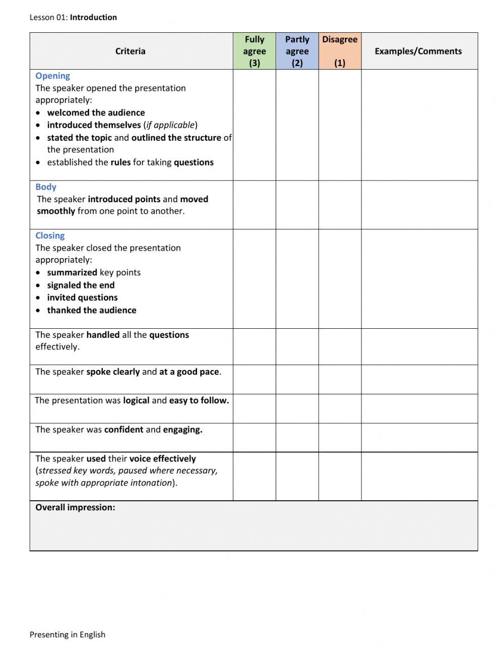 Presenting in English B1+-B2-B2+ L1 Introduction