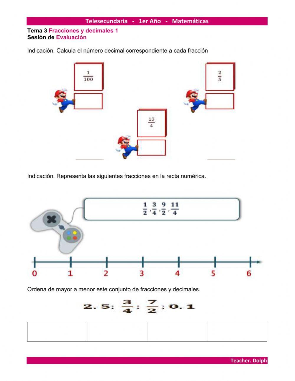 Fracciones y decimales