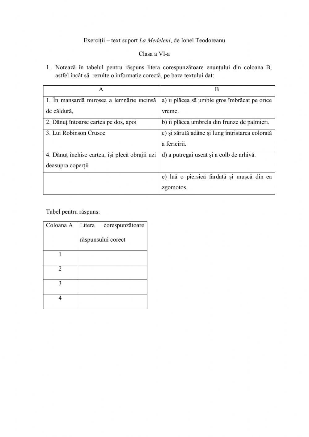 Înțelegerea textului epic