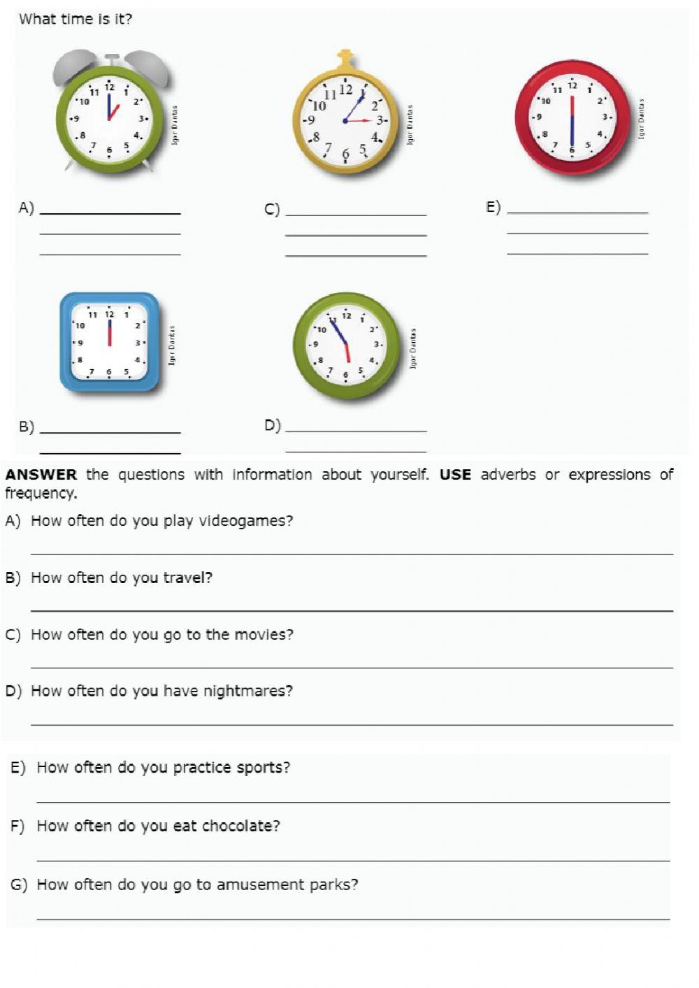 Present Simple-hours