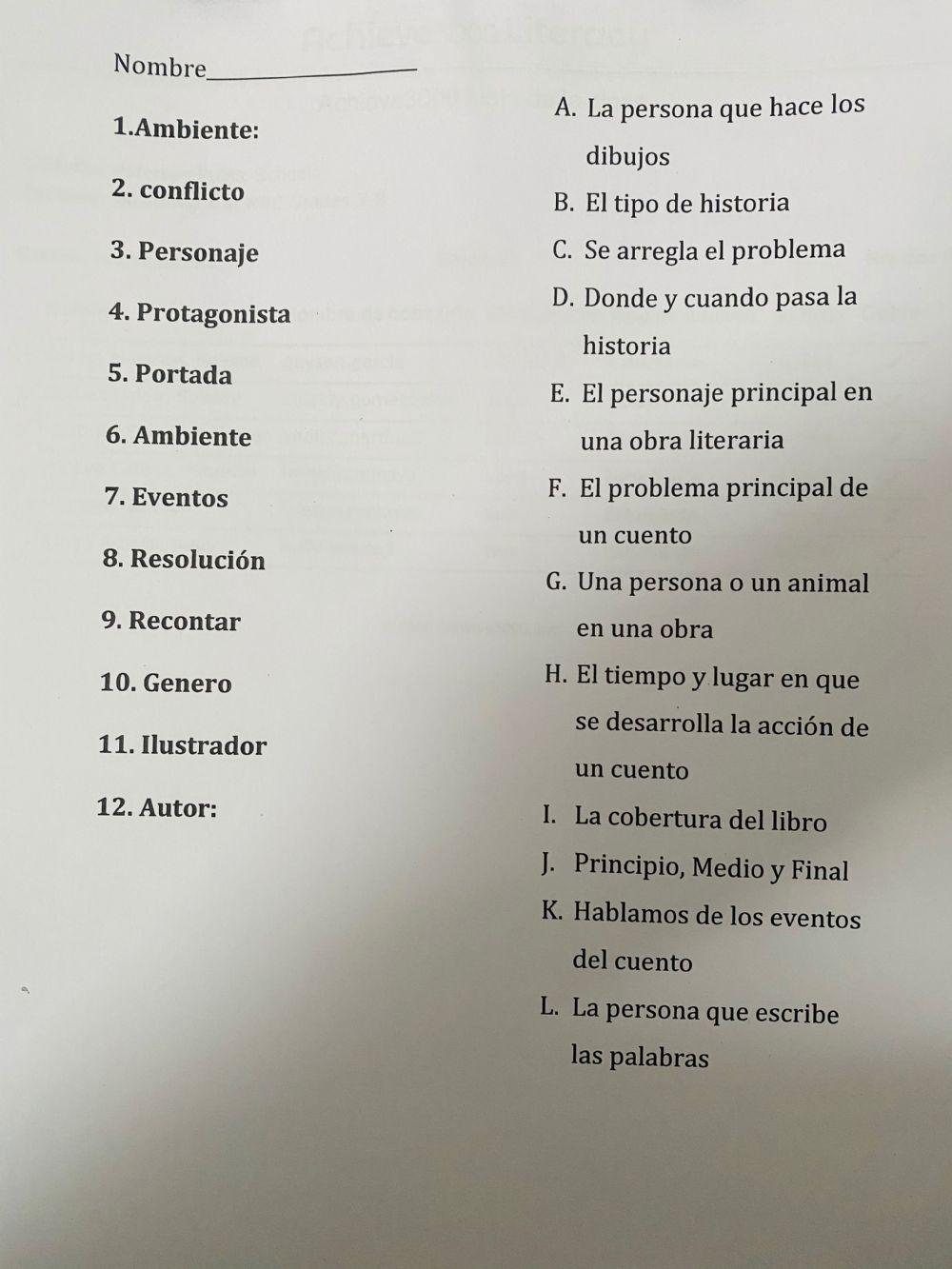 Elementos de un Cuento