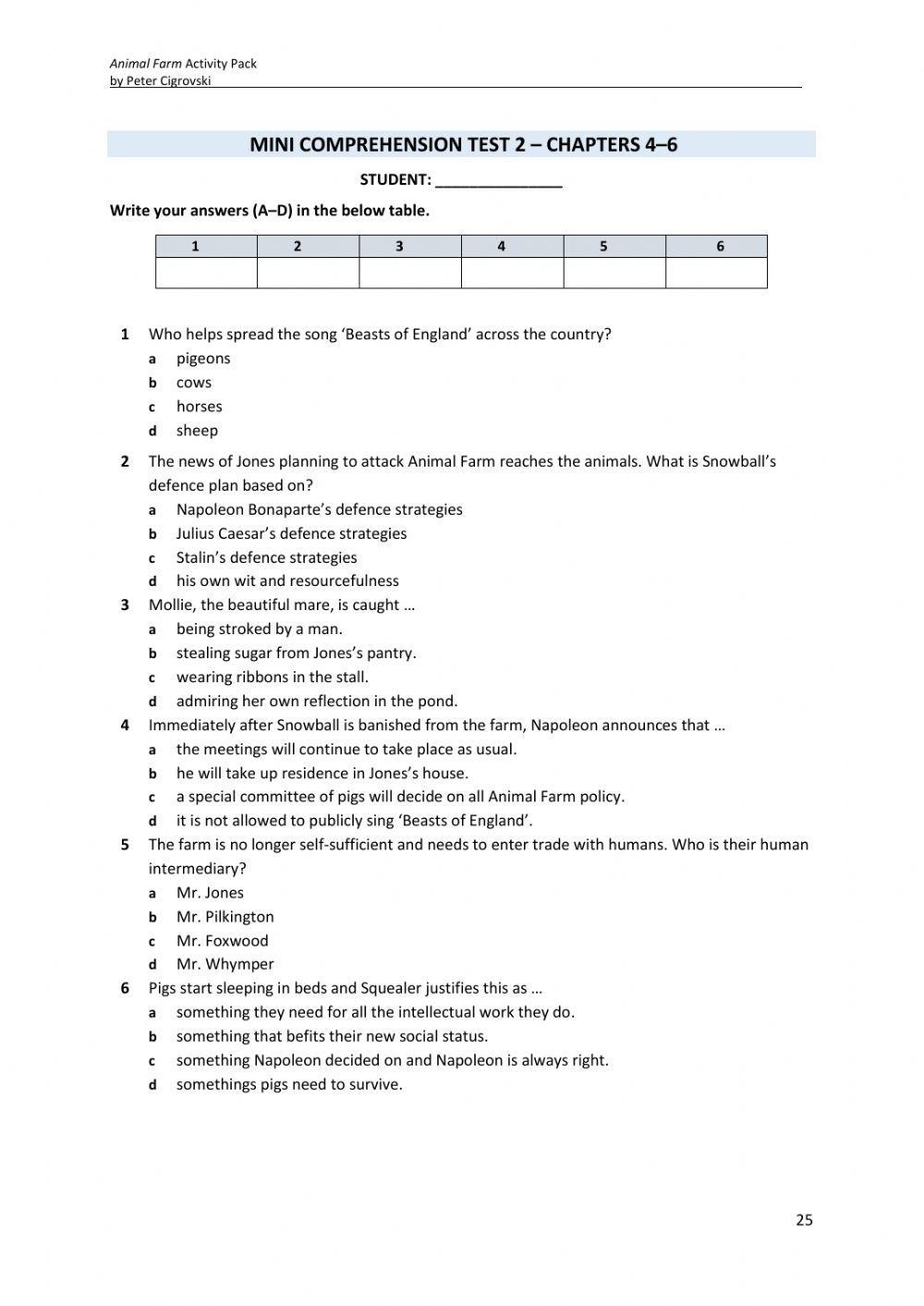 Animal farm by george orwell chapter4-6