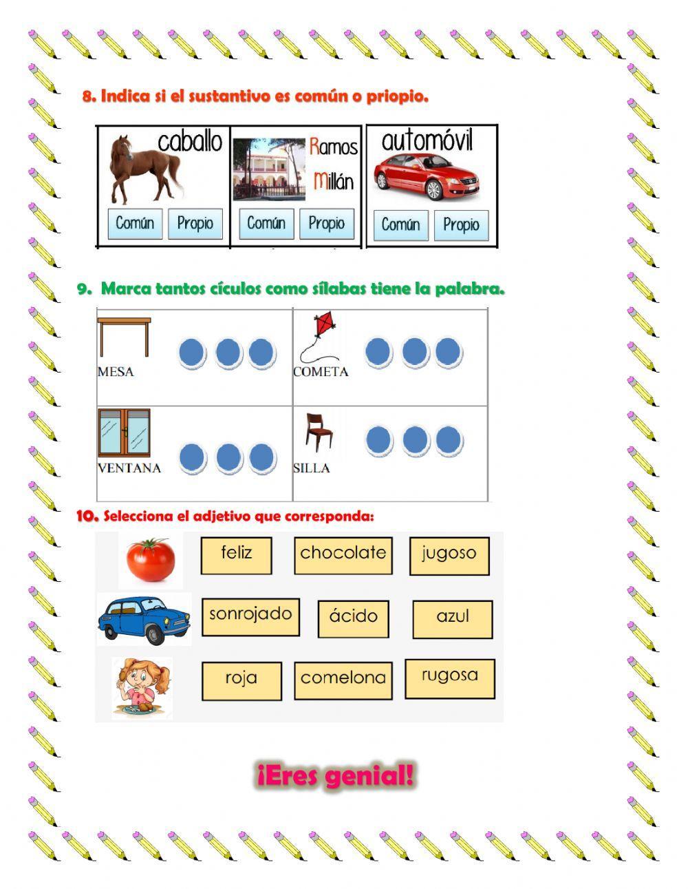 Examen de comunicación primer grado Octubre