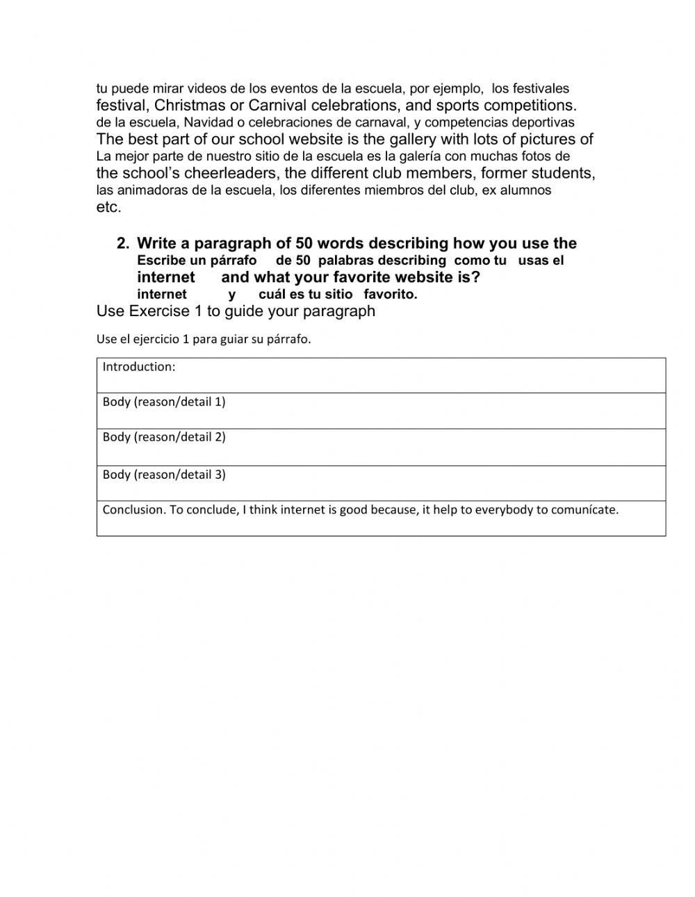 Activity 5: My school’s website