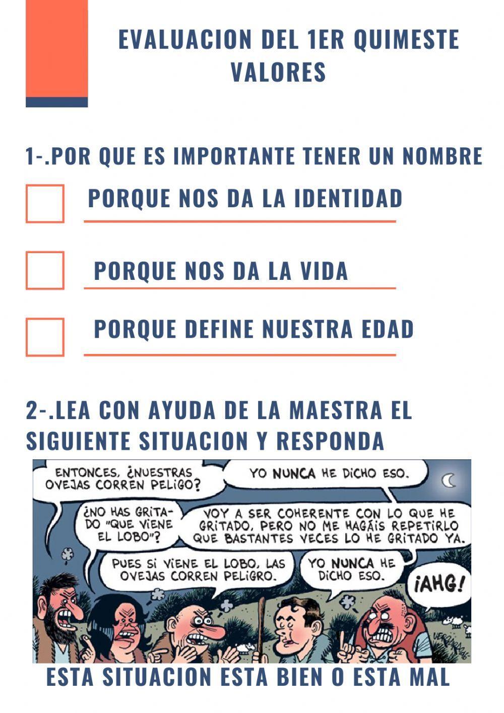 Evaluación de valores