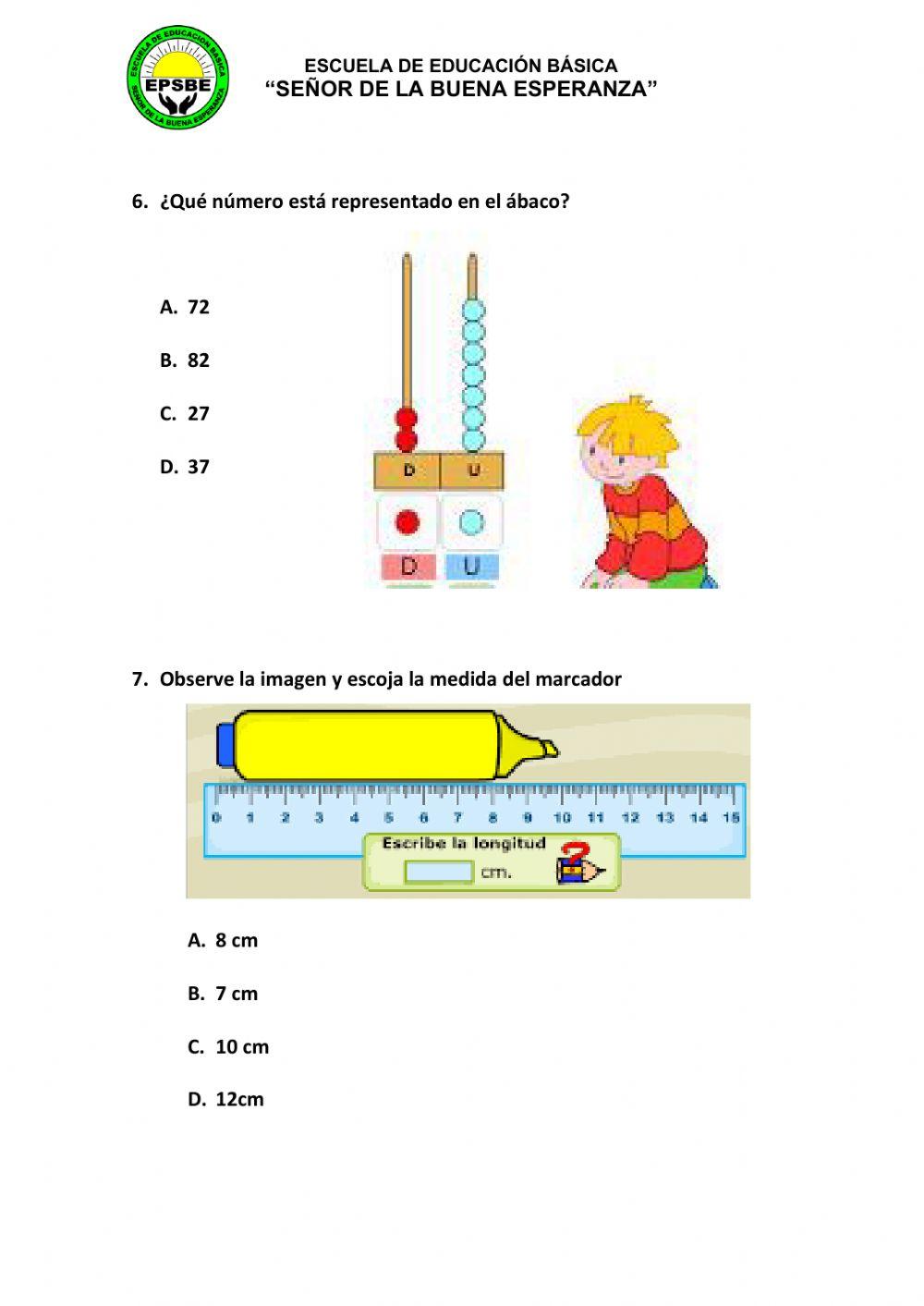 Examen Quimestral Segundo A