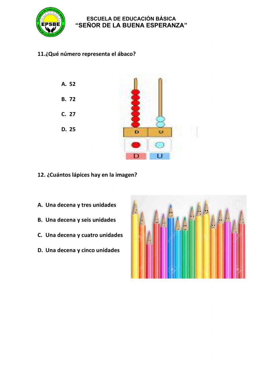 Examen Quimestral Segundo A
