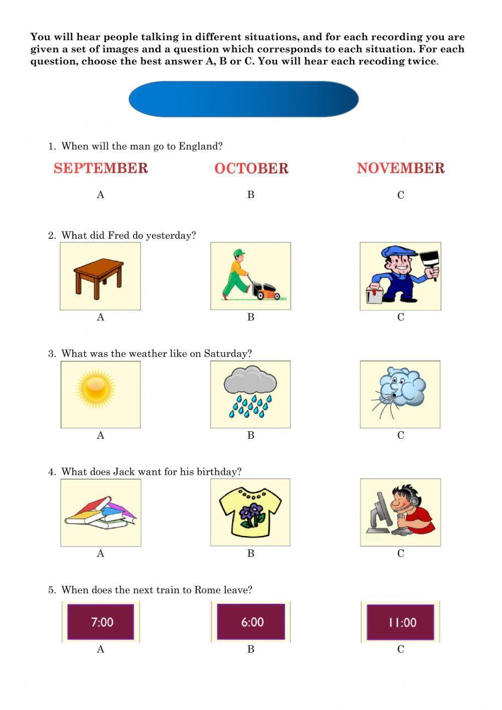 Listening and Speaking KET