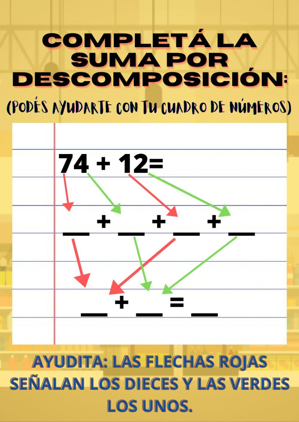 Suma por descomposición - supermercado