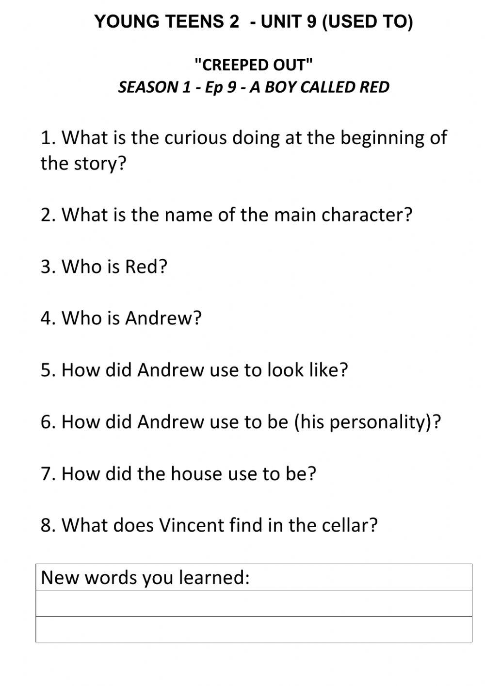 Creeped out ep 9 a boy caled red