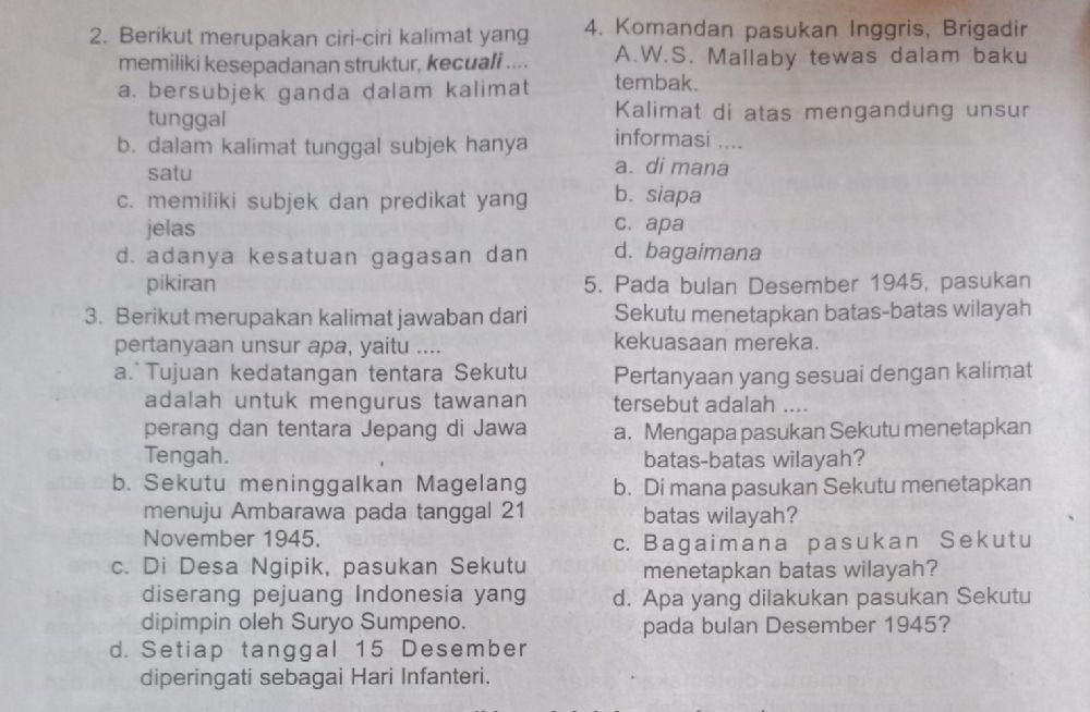 Penilaian Akhir Tema 2 Bahasa Indonesia KD 3.4