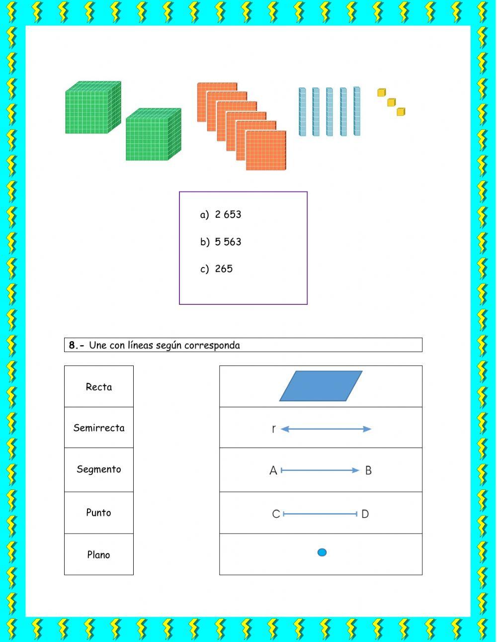 Evaluación Matemática 3ro - Parcial 1