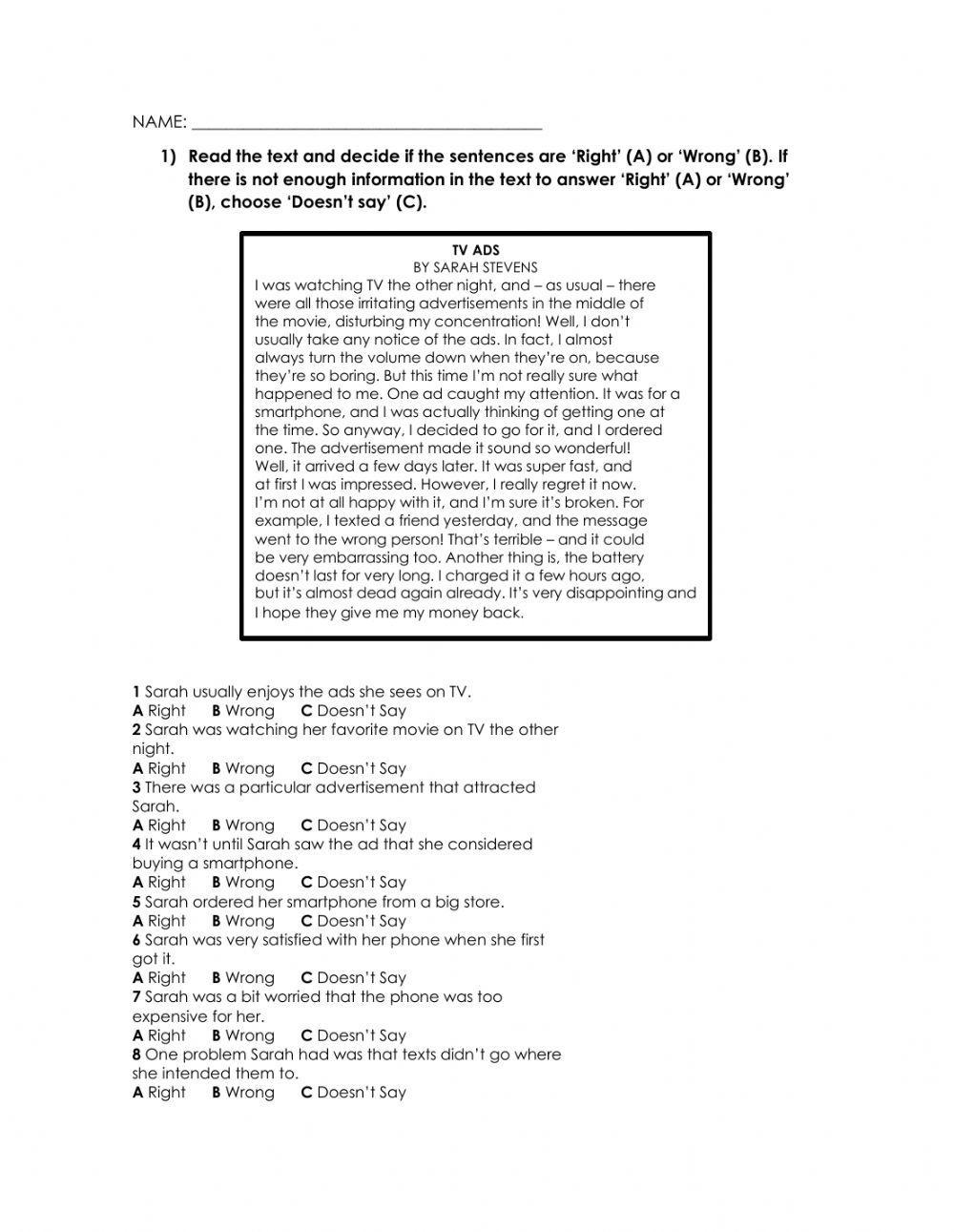 Reading - gerund and infinitive Reading - gerund and infinitive