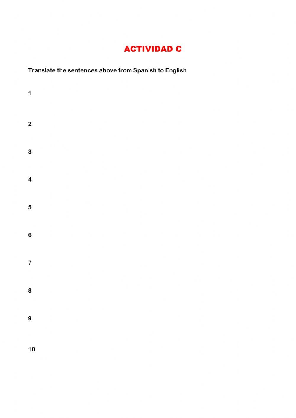Actividad de completar verbo ir