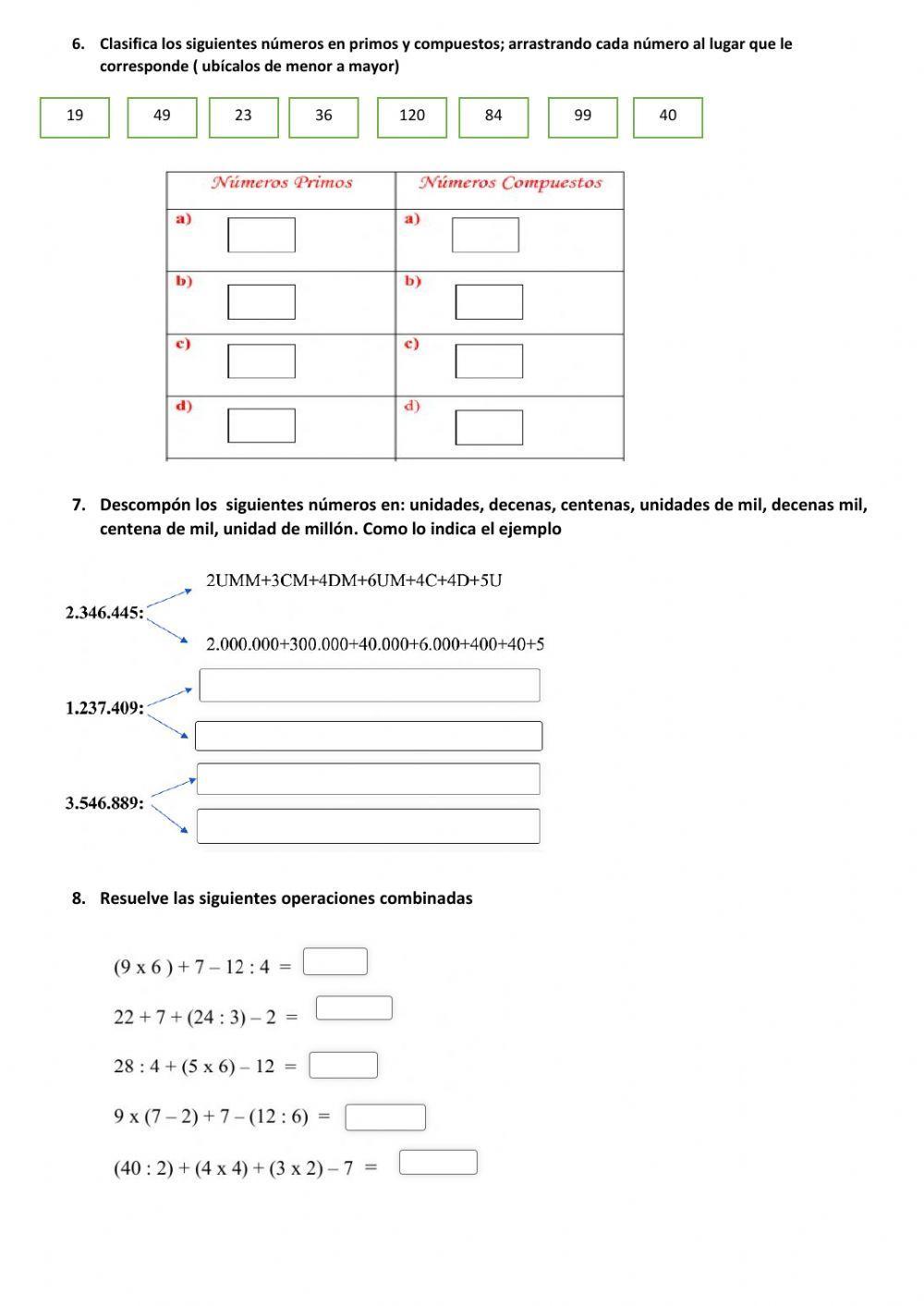 Evaluacion de matematicas