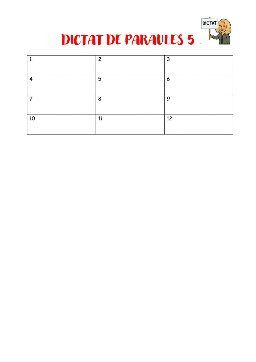 Dictat de paraules 5