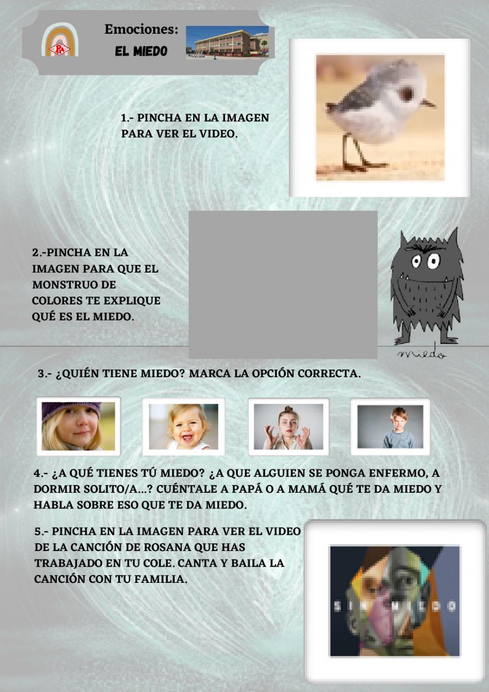 E. infantil. Emociones. Miedo.