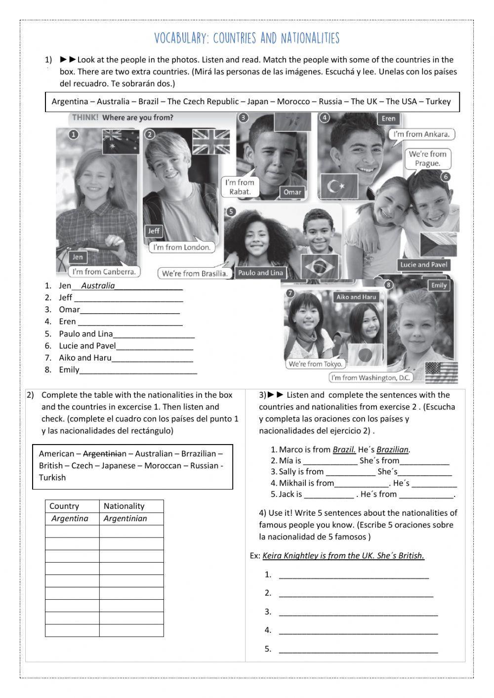 Countries and nationalities